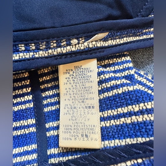 Rebecca Minkoff Asymmetrical Blue Striped Zipper Front Mini Skirt Size 4 - Picture 5 of 6